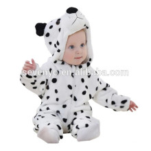 Macio do bebê Romper Animal Onesie Costume Roupa Dos Desenhos Animados Homewear desgaste do sono, flanela, desgaste branco do bebê, toalha de capuz bonito